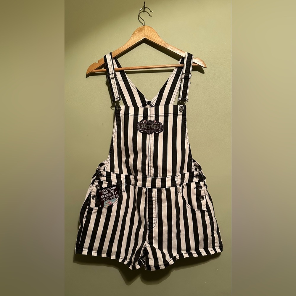 Beetlejuice Overalls - Jumper - Halloween Overalls - Striped Jumper - Custom